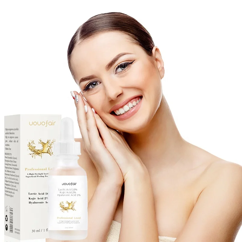 Private Label Custom Dark Spot Remover Skin Whitening Face Serum Lactic Acid Serum with Arbutin  Kojic Acid Niacinamide