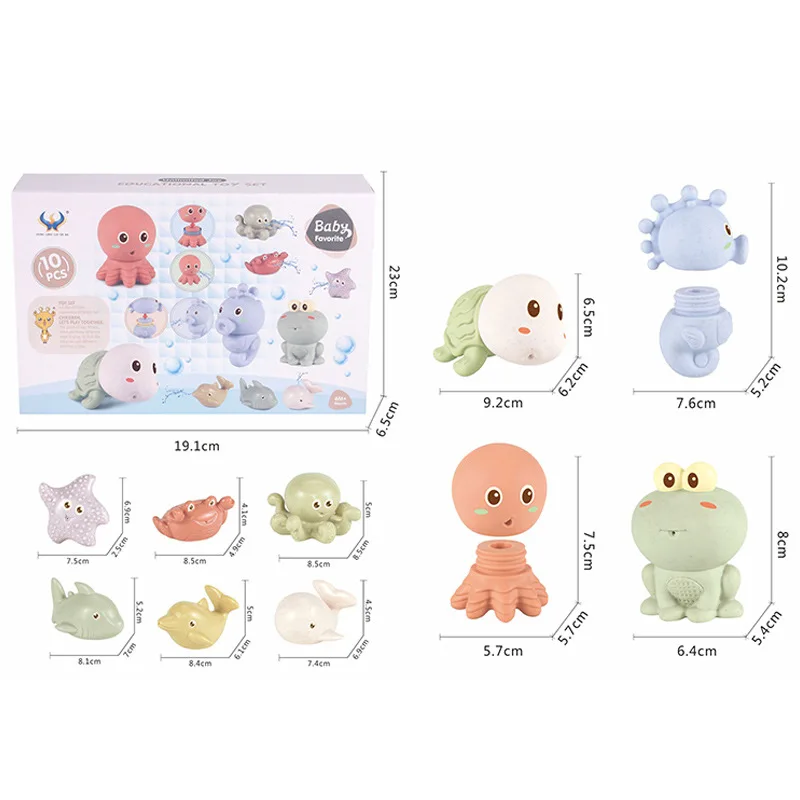 Baby Soft Stacking Building Blocks Squeeze Balls Toys Animals Shapes For Teething Chewing Bath Cups Gift.