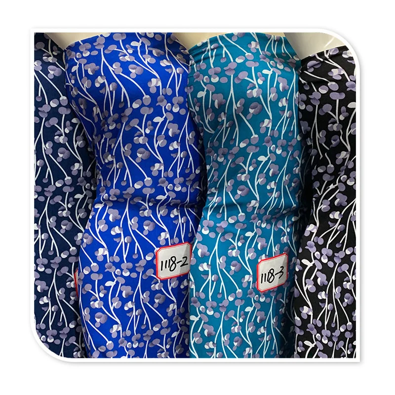 viscose rayon fabric 100% rayon viscose Woven printed Fabric floral spun rayon challis flower fabric for dress