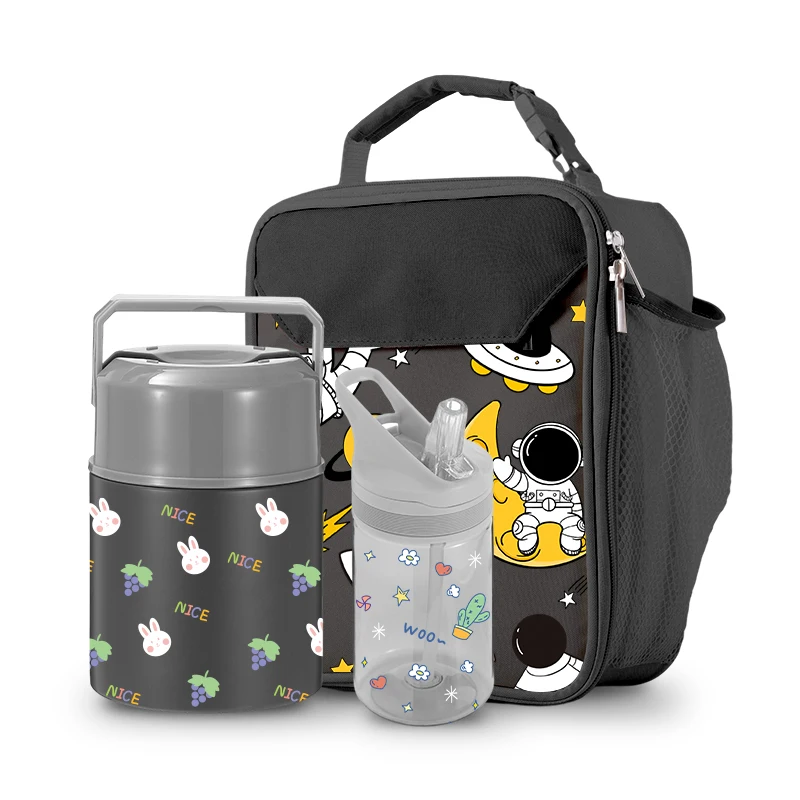 Lunch Box Portable Stainless Steel Food Containers School Kids Cute Bento Lunchbox Set