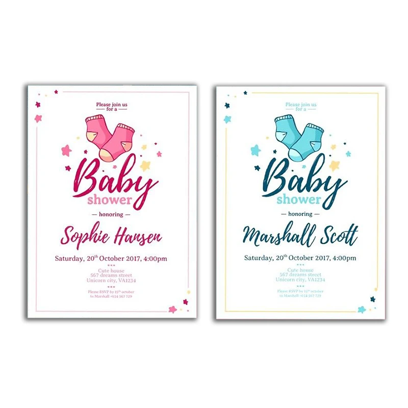 Wholesalers Custom Premium Cute Cartoon Baby Shower  Fancy Handmade Greeting Card