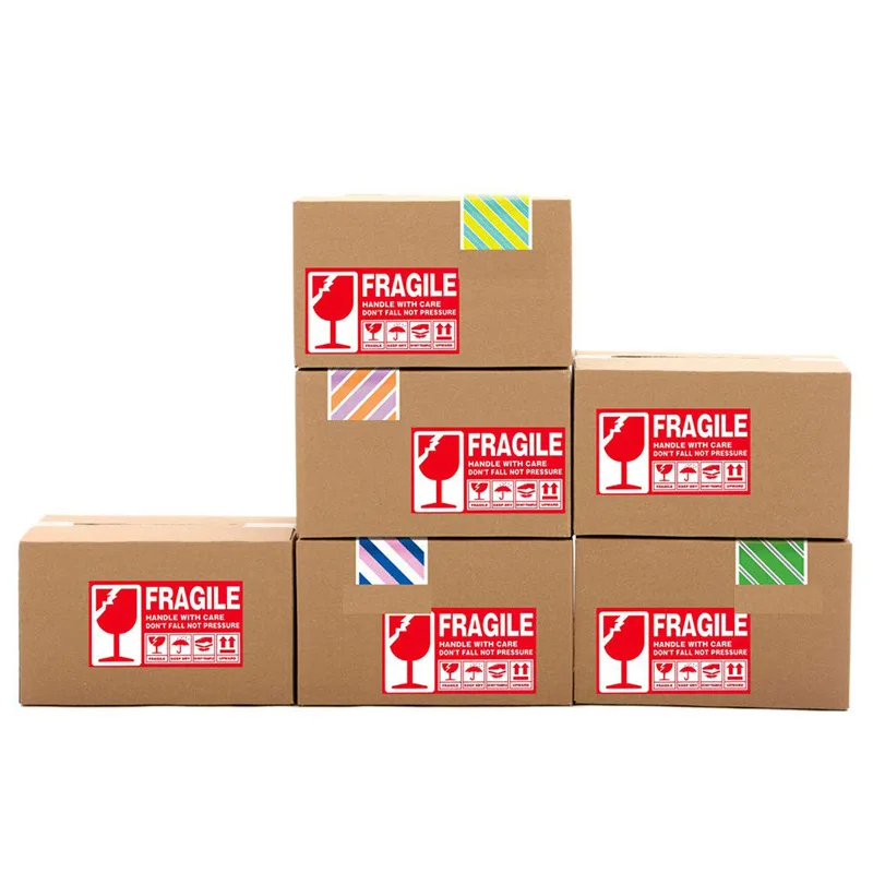 
logo stickers custom printing do not bend Security Warning Shipping Label roll fragile stickers gray rose gold fragile stickers 