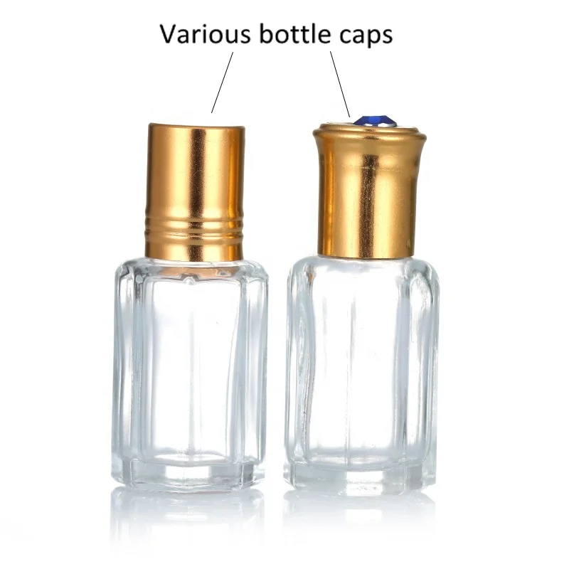 3ml 6ml 9ml 12ml roll on Octagonal pocket glass bottle Essential oil octagonal roll on Glass bottle with steel roller