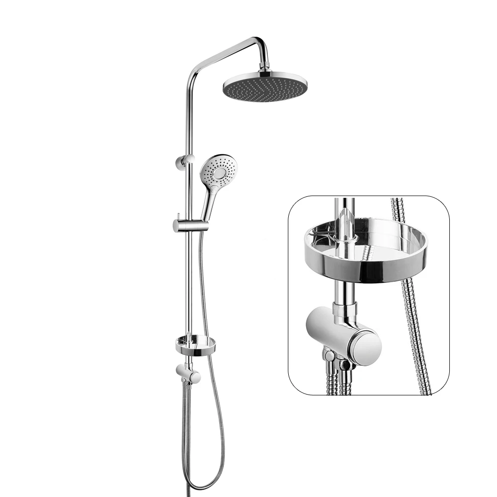 Vaguel Economic Factory Bath Rain Shower Faucet Chrome Rainfall Shower Set System Bath Shower