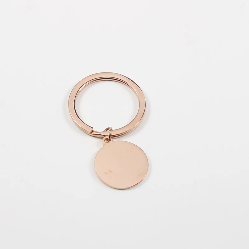 Mirror Polished Cheap Custom Logo Blank Stamp Key Chains Round Charm Keychains
