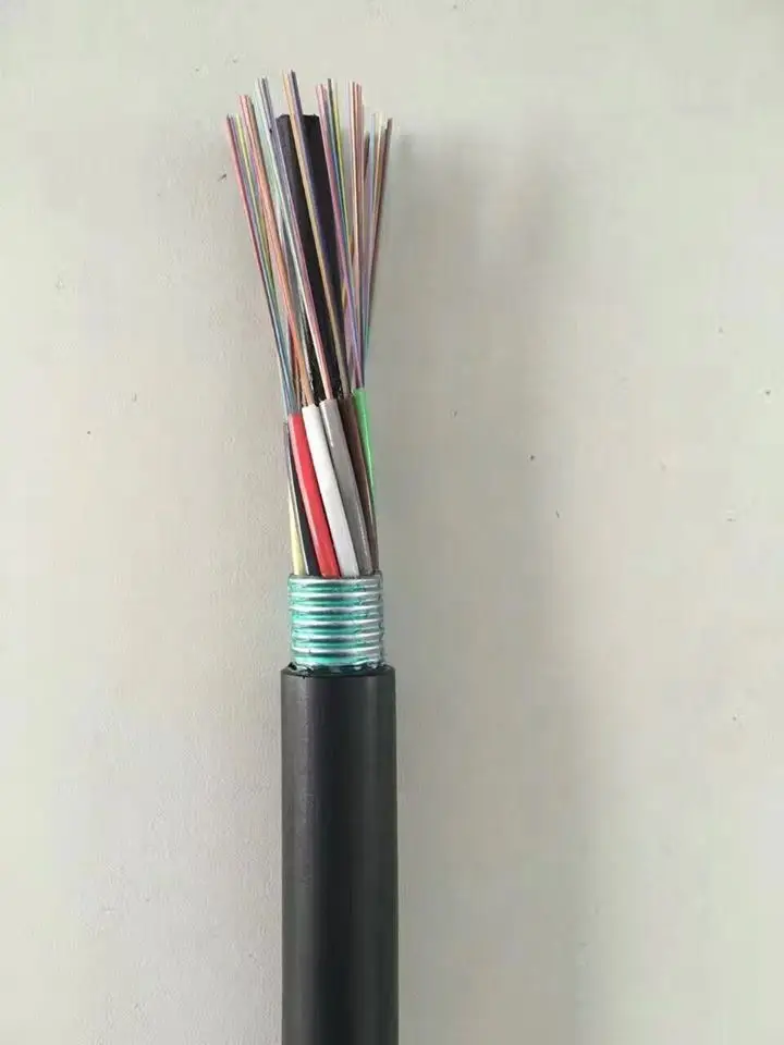Fiber Optic Cable 24F Armoured Steel tape Overhead /underground GYTS-24 core fiber optic cable 4KM/Roll