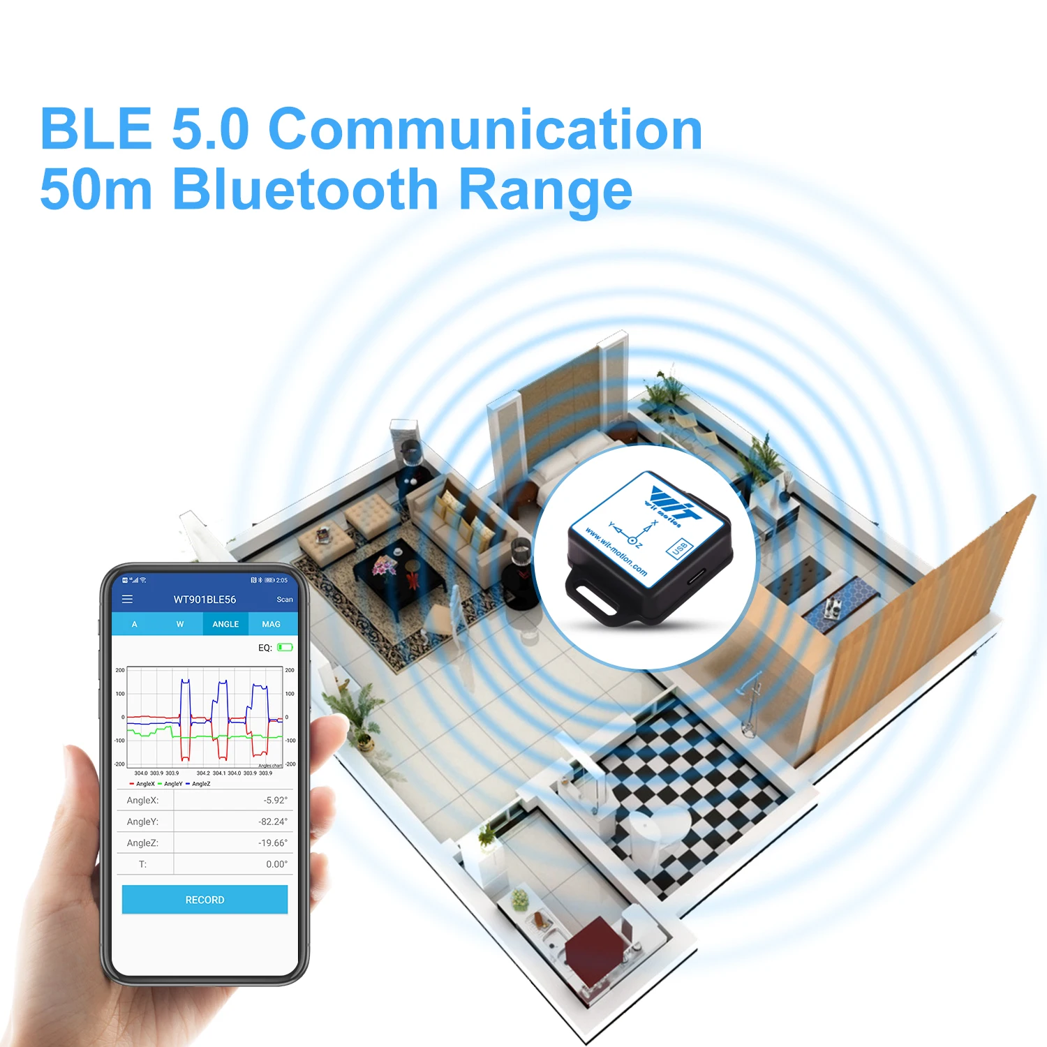 Инклинометр Witmotion BWT61CL система отслеживания движения с датчиком алгоритма