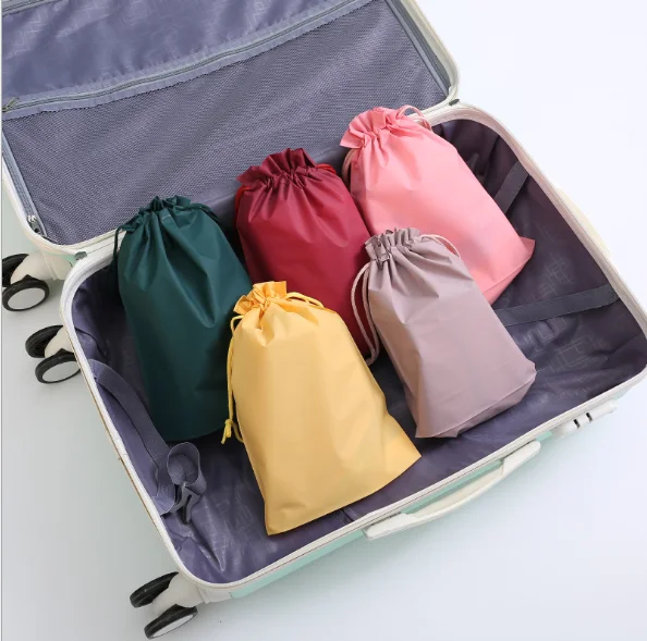 Custom Promotional custom printing frosted matte PVC/EVA drawstring clothes/cosmetic bags