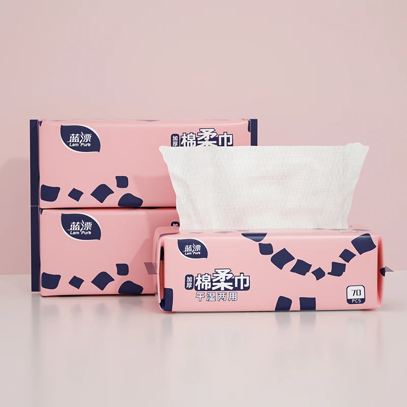 Lampure new product  Facial  cotton tissue made from 100% bamboo pulp