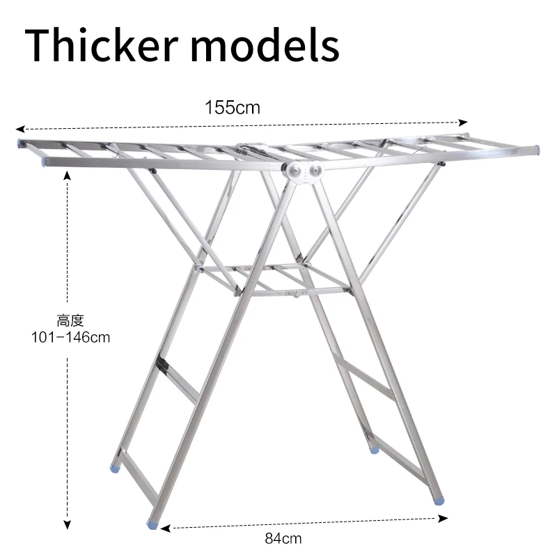 Cheap Price Outdoor Cloth Racks Metal Clothing Hangers Foldable Stainless Steel Clothes Drying Racks