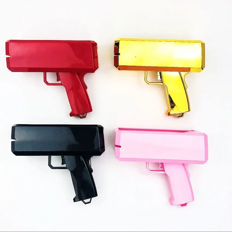  Custom Logo Toy Cash Cannon Money Spray Gun Shooter Make it Rain with Prop Banknotes for Weddings Party Games