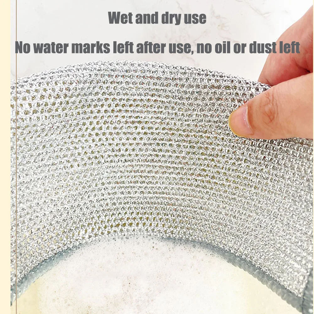 Household high quality scrub cloth kitchen pot dish clean scrubbing hard wire microfiber cleaning cloth