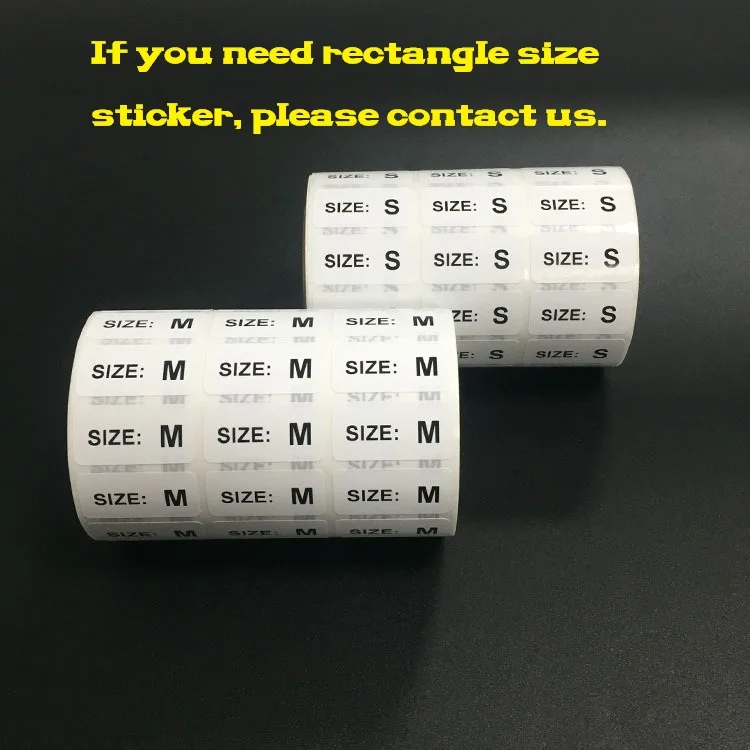 
Self adhesive custom stickers die cut label clothing size stickers for clothing 