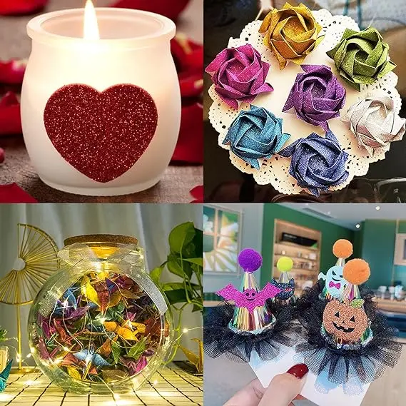 NO MOQ Glitter Cardstock, Color craft paper For Christmas Gift Box Packaging, Birthday, Wedding, Party Decoration