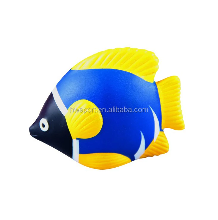 Promotional Customized Colourful Tropical Fish Shape PU Foam Anti Stress Ball Animal fish Squeeze Toys