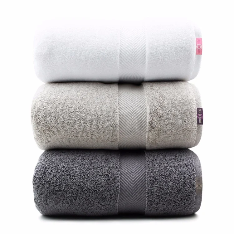 Luxury custom design 400g good absorbent bamboo cotton colored shower bath towels for home hotel use