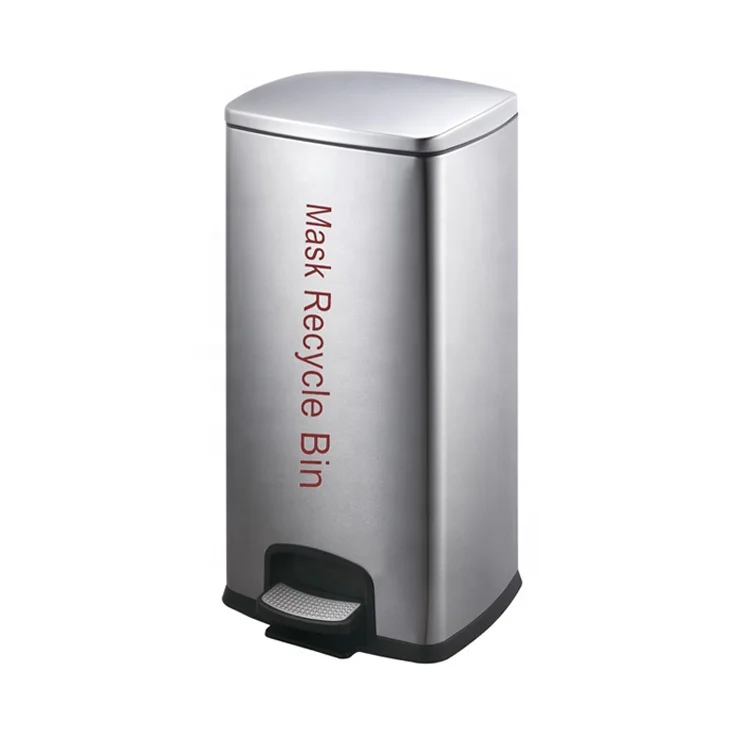 Stainless steel trash can 30L/40L hospital medical recycle bin abandoned litter waste bin collection public pedal bin