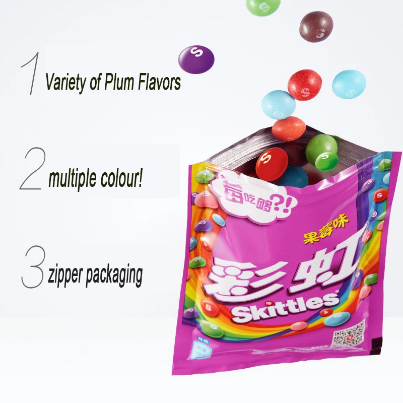 Wholesale Skittle Candy Fruity Flavored Granule Confectionery with Fruit Juice Coating Box Packaging Sweet Snacks