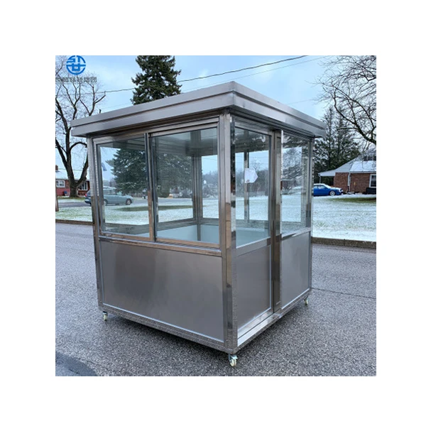 New fashion security guard booth portable security kiosk outdoor stainless steel prefabricated guard house