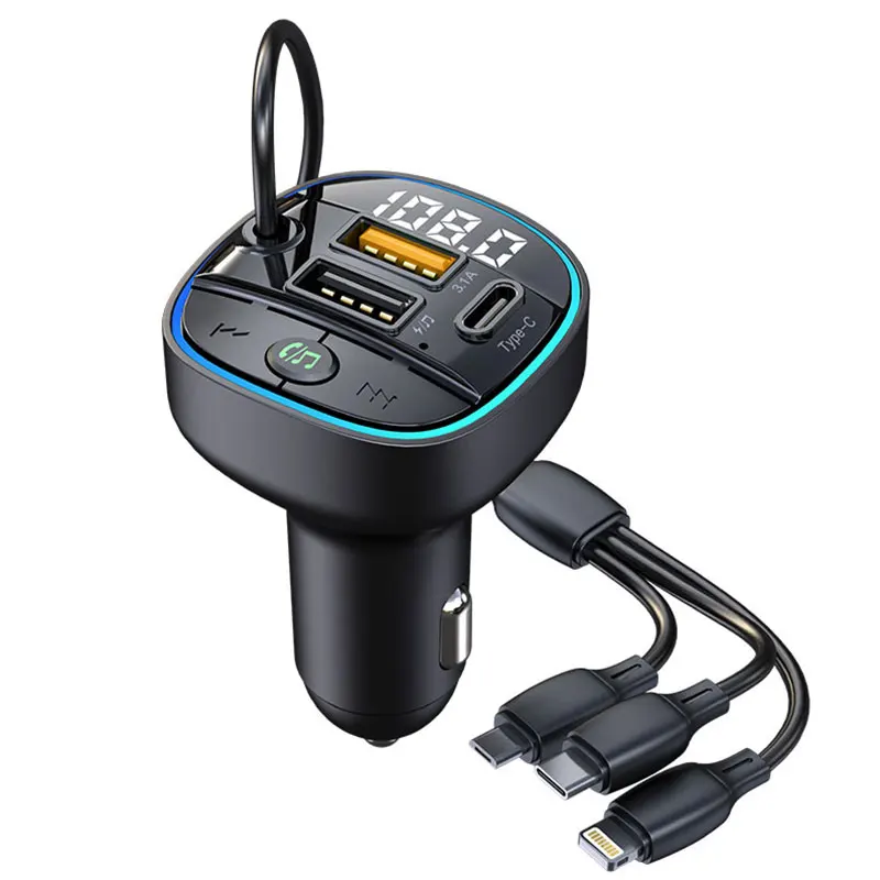 Car Bluetooth Wireless Radio Adapter USB Car Charger MP3 Player Bluetooth FM Transmitter Multifunctional Portable OEM ABS CN;GUA