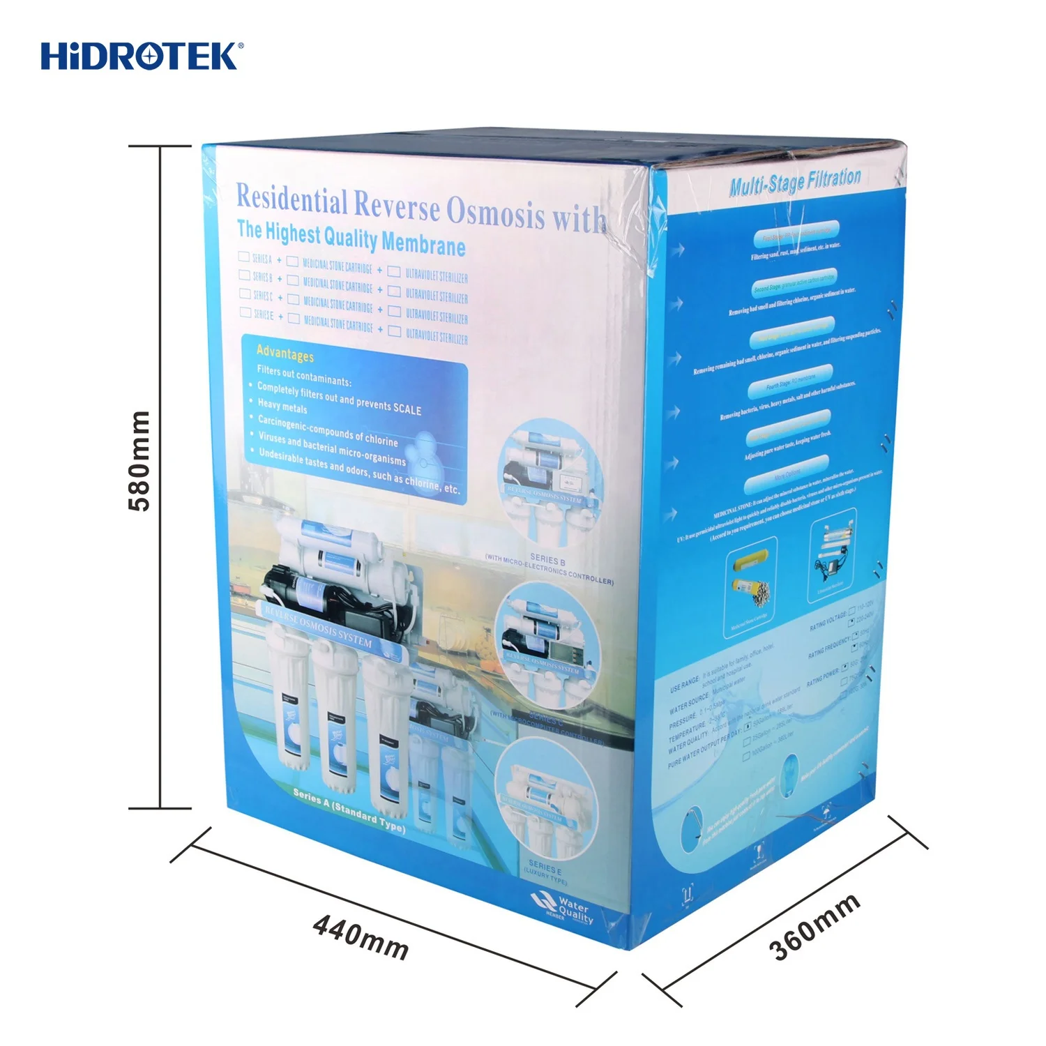 household under sink alkaline reverse osmosis water filter system