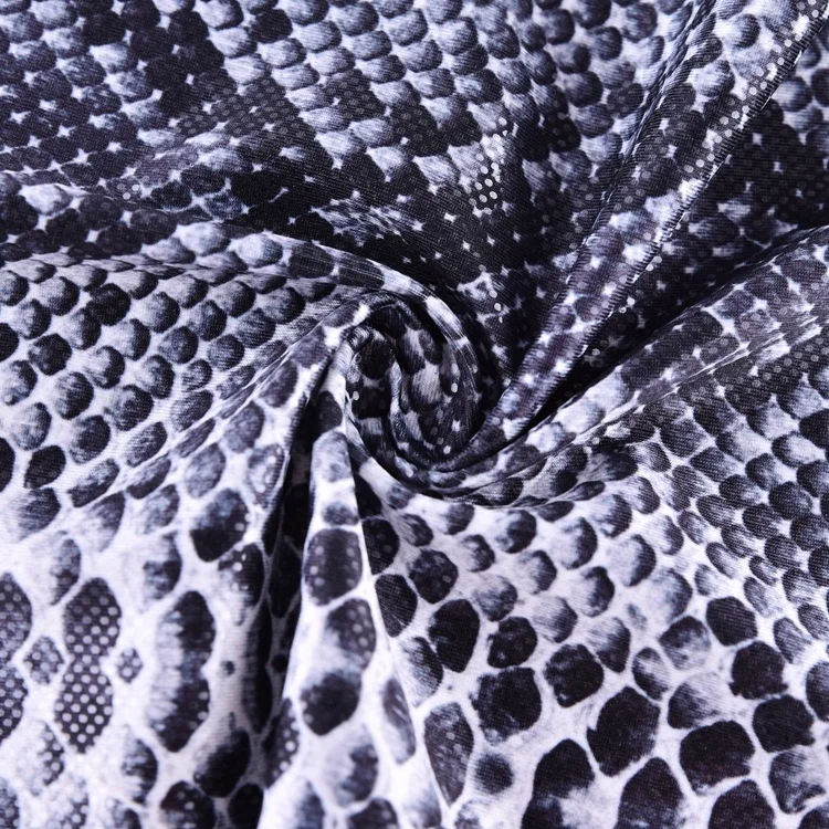  Custom 95% Polyester 5% Spandex Gold Foil Print Knit 4 Way Stretch Fabric for