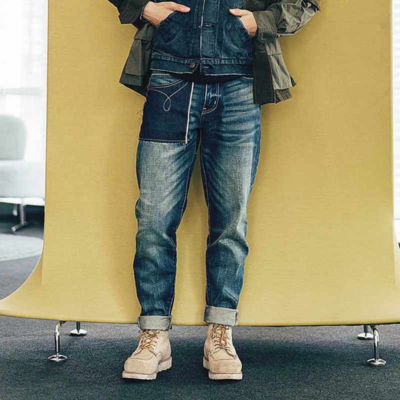 Custom Men Trousers Boys Pantalon Stacked Casual Denim Jeans Homme Plus