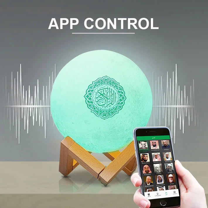 
New islamic Quran speaker Muslim learning quran player gift moon lamp USB LED night light muslim gifts for Ramadan 