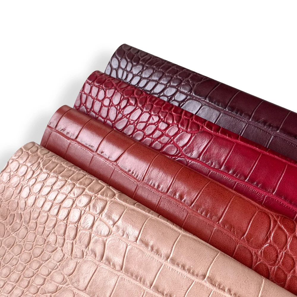 2023 NEW D083  Classics crocodile pattern PU leather fabric 1.2mm thickness high quality luggage leather artificial leather