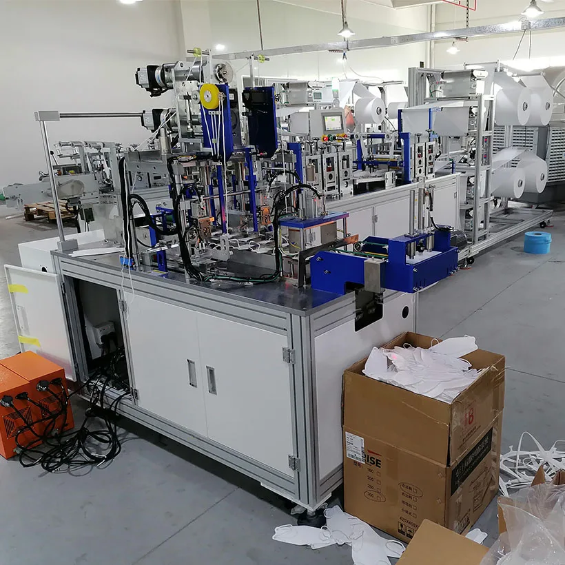 China Biggest KF94 face mask making machine manufacturer automatic KF94 fish type mask machine