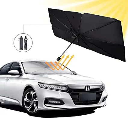 Car Sun Shade Windshield Cover, Car Foldable Umbrella Sun Shade Cover, Retractable Car Front Window Shade Block UV Rays