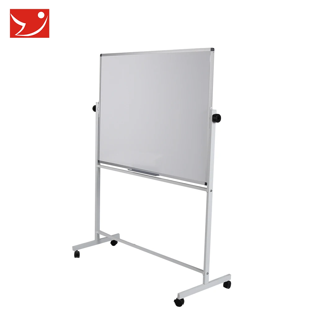 Mobile And Lockable Magnetic White Board Stand Standing Whiteboard Stand With Wheels 90*120CM
