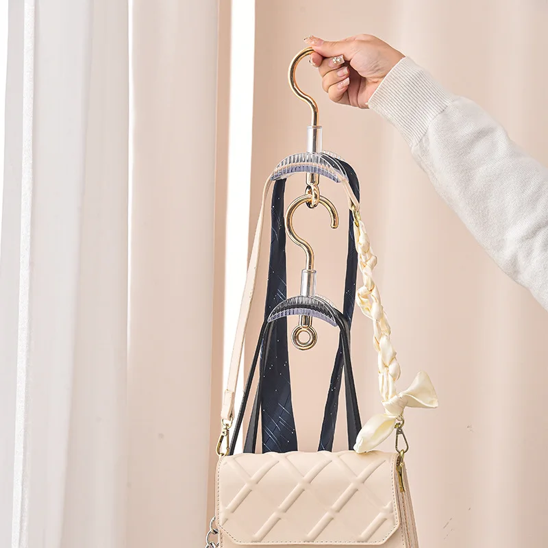 360 Rotating Tie Handbag Swivel Hooks For Handbag And Closet Rod Hanger Closet Purse Holder