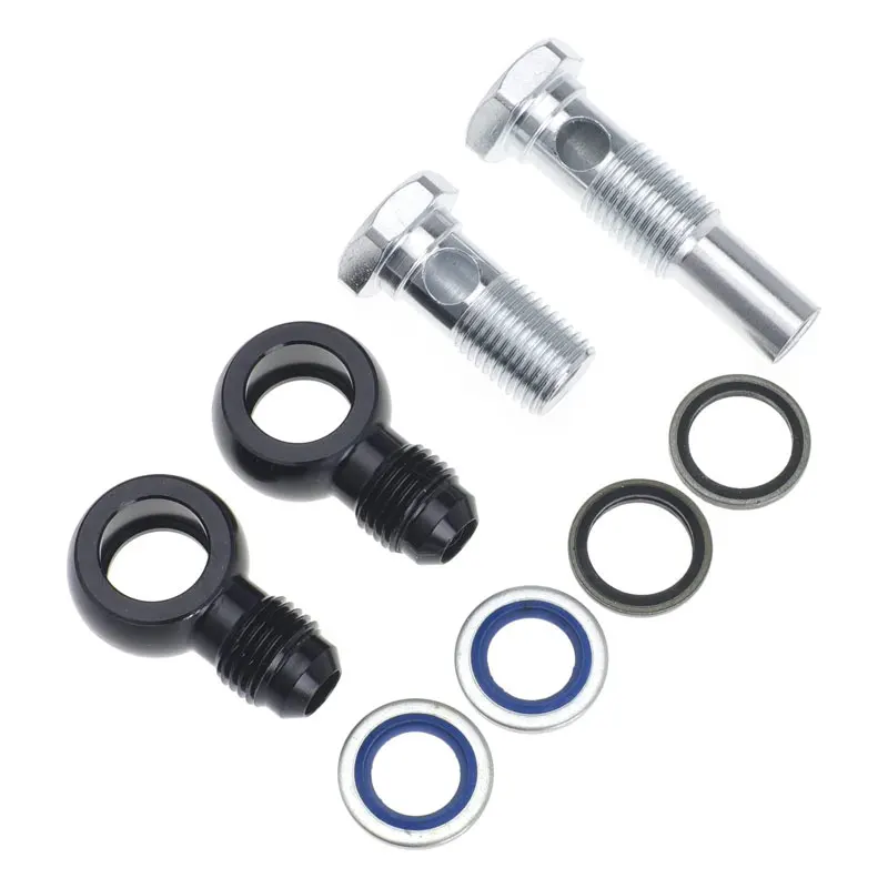 6AN x 1/4NPSM 4L80E GM Transmission Oil Cooler 90 Degree Banjo Fittings for 1997 to mid 2010 cases