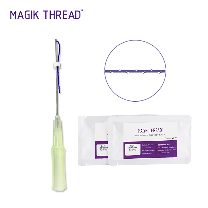 Magik Thread CE Marked barbed fios de  Pdo Thread manufacture Lifting pdo for face lift