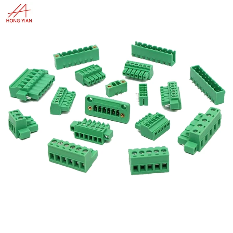 3,81 мм шаг винтовой терминальный разъем 2-контактный 3-контактный прямые KF381 медь зеленый PCB клеммные колодки