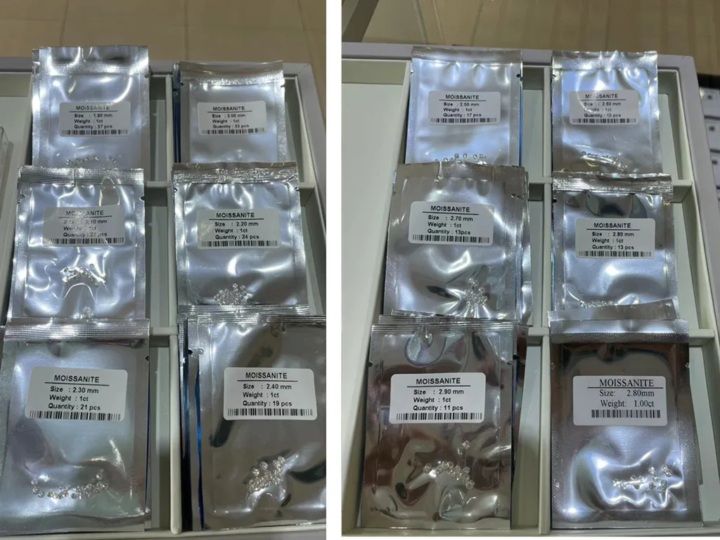 Ready to Ship DEF color Round Loose Moissanite Factory Wholesale 0.8 to 2.9mm Melee Moissanite Diamond