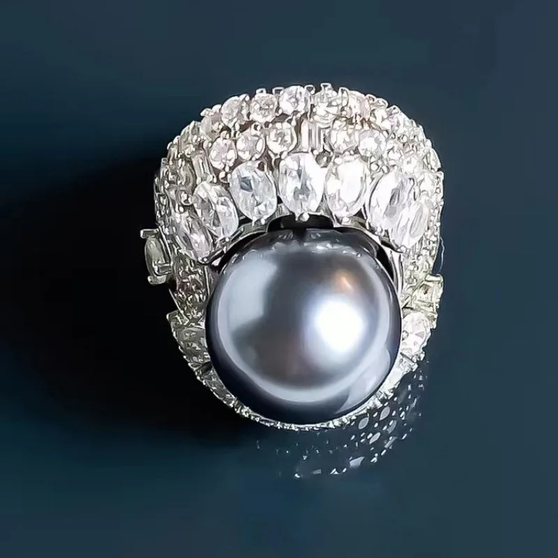 Newest Fashion Women Personality Adjustable High Grade Platinum Pearl Rings
