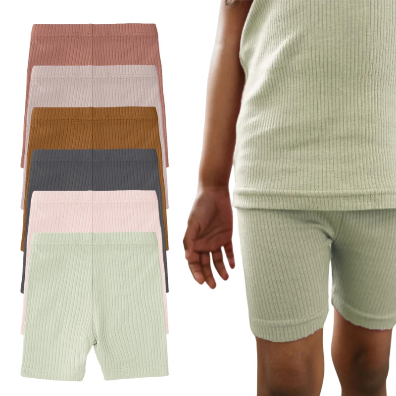 Оптовая продажа детские велосипедные шорты из органического хлопка Однотонные эластичные леггинсы для велосипеда