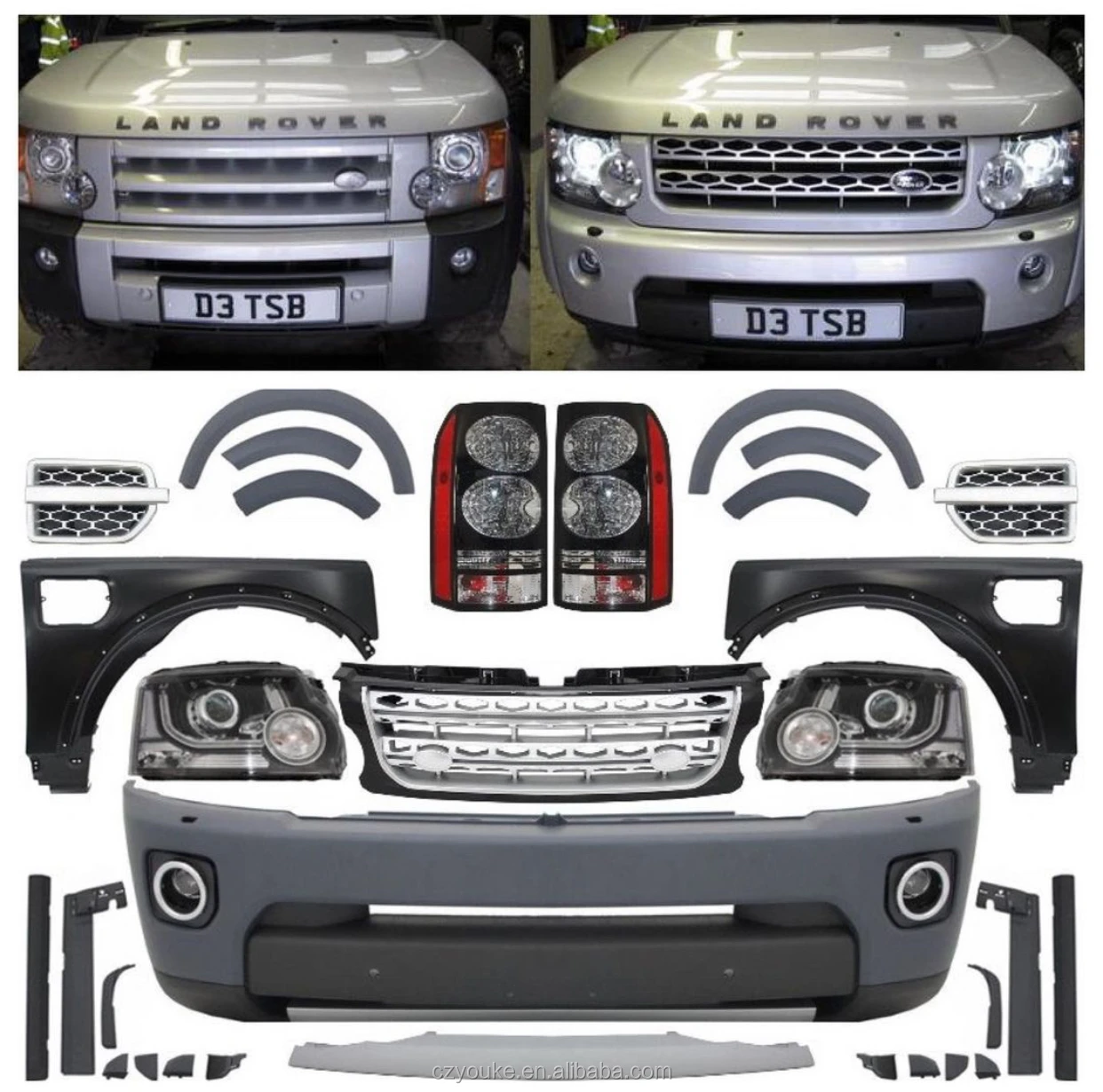 Land Rover 2009 Discovery 3 upgrade to 2014 discovery 4 body kit Полный комплект с фарами и задними фонарями по Заводской Цене bdl