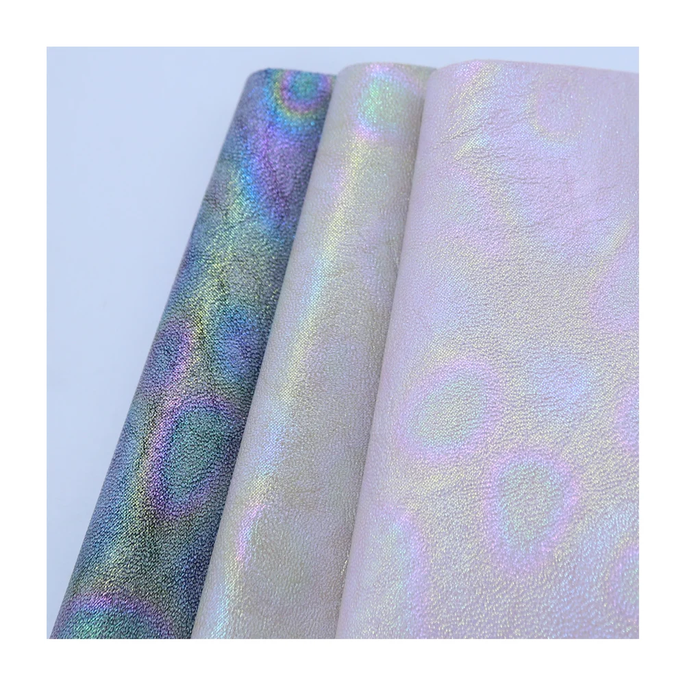 Top Selling Multi Color 0.8mm Film Embossing Pattern Woven Backing PU Synthetic Leather For Making Shoes Materials