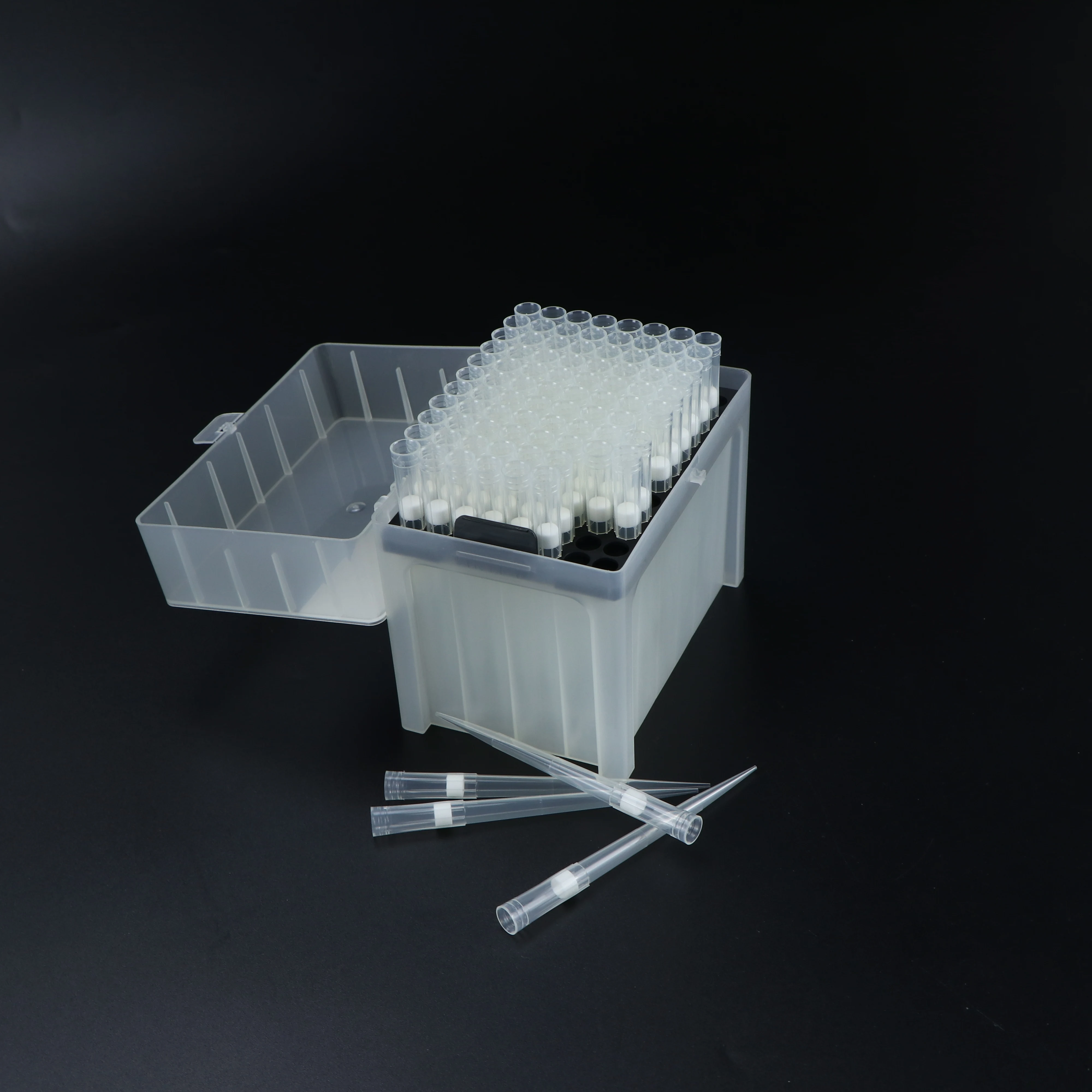 Лабораторное оборудование одноразовые наконечники 1000ul длинный прозрачный фильтр пипетки синие