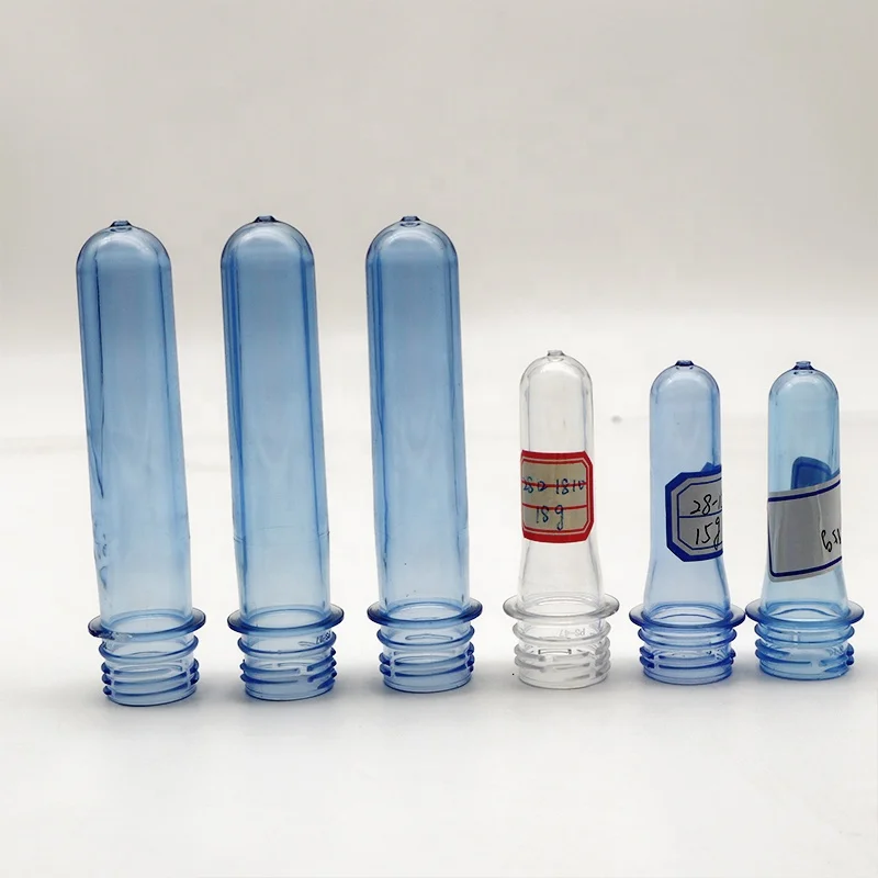 Custom 16g-80g weight of pet water bottle preform 28mm/38/45mm neck size plastic pet bottle mold preform 30/25