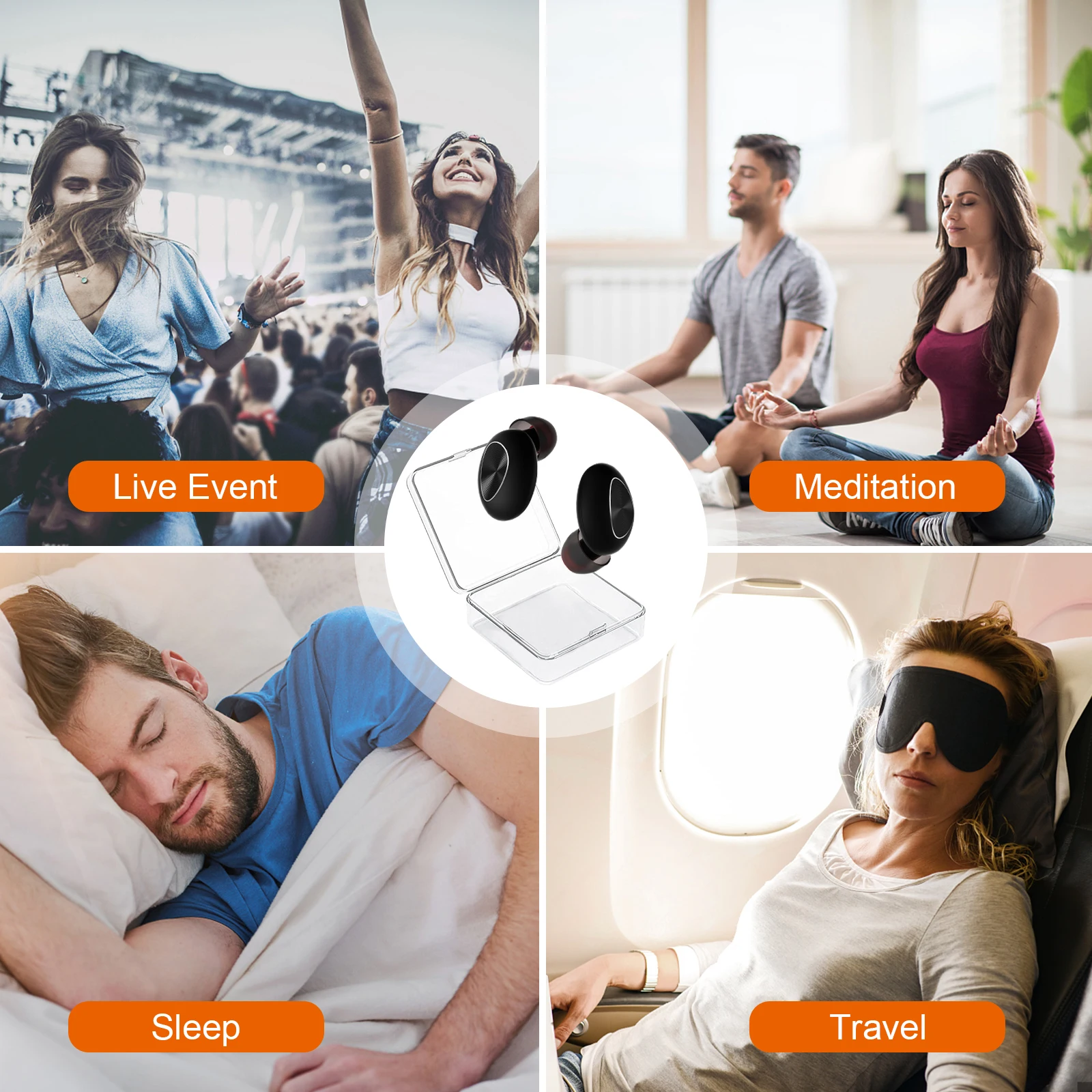 Wholesale Custom LOGO Ear plugs Sound Reducing Concert Adjustable Hearing Protection Silicone EarPlugs For Sleep