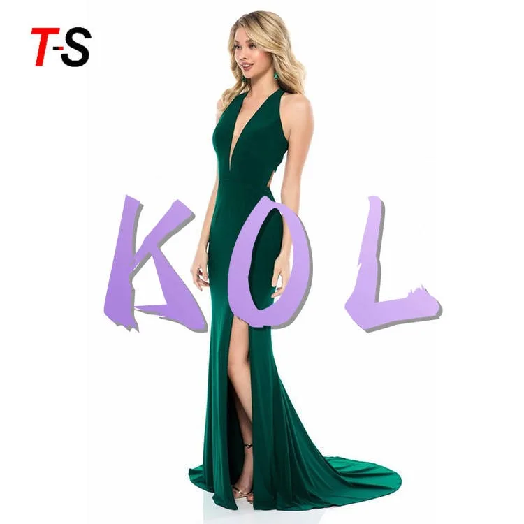 Женское однотонное вечернее платье без рукавов