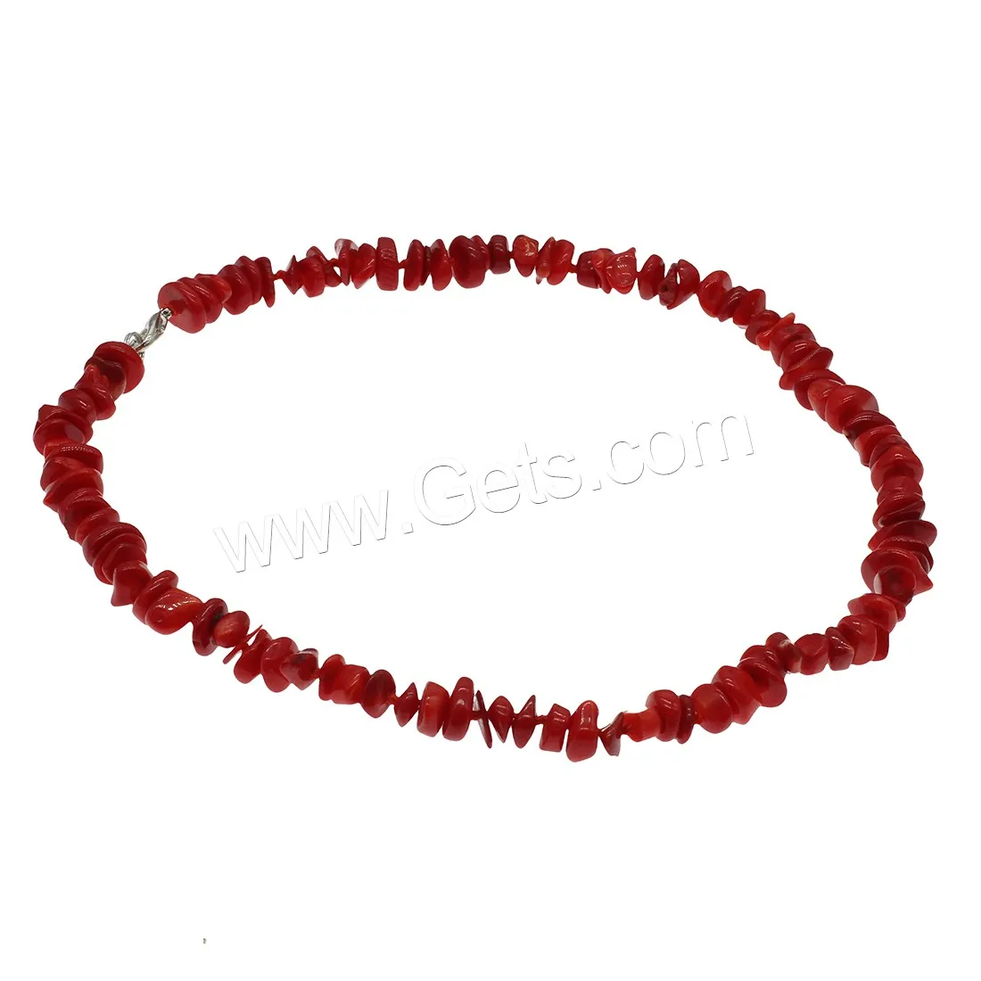 Ожерелье из натурального красного коралла с платиновым покрытием для женщин латунная застежка-Омар 8*3 мм-12*5 мм Длина: 1383850 около 17 7 дюймов