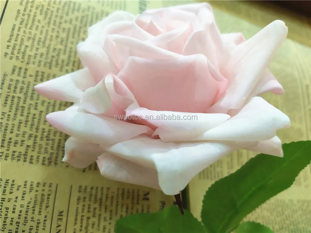 Big Heads Pink color Rose Artificial Flower Real Touch Latex Flower Rose Moisturizing Hand Feeling