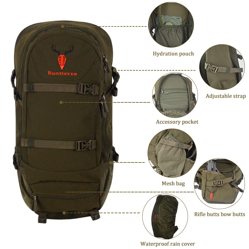 free design service  outdoor gear With Rain Cover gun bow hunting camouflage backpack