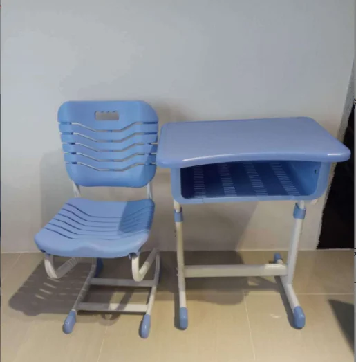 New Style Commercial School Furniture Height Adjustable Classroom Desk And Chair With Plastic Chair