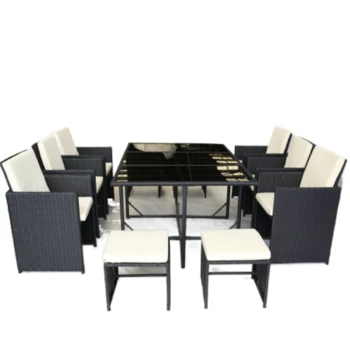 11 piece set patio furniture table and chair modern aluminum outdoor furniture